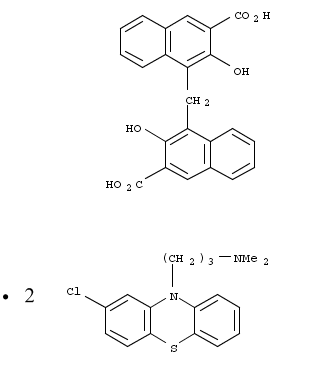 2-Naphthalenecarboxylic acid, 4,4'-methylenebis[3-hydroxy-, compd. with 2-chloro-N,N-dimethyl-10H-phenothiazine-10-propanamine (1:2) (9CI)